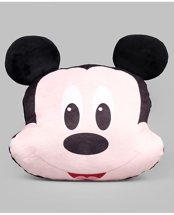 Babyhug Disney Mickey Mouse Shape Pillow - 14 Inch| Soft & Comfortable Kids Cushion| Cute Cartoon Character Design| Decorative Pillow for Kids Room| Lightweight & Travel Friendly| Sleeping Pillow