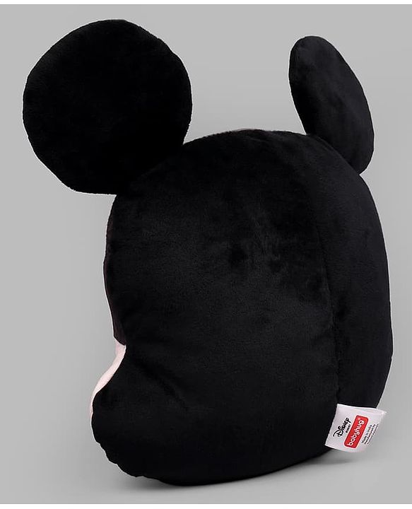 Babyhug Disney Mickey Mouse Shape Pillow - 14 Inch| Soft & Comfortable Kids Cushion| Cute Cartoon Character Design| Decorative Pillow for Kids Room| Lightweight & Travel Friendly| Sleeping Pillow
