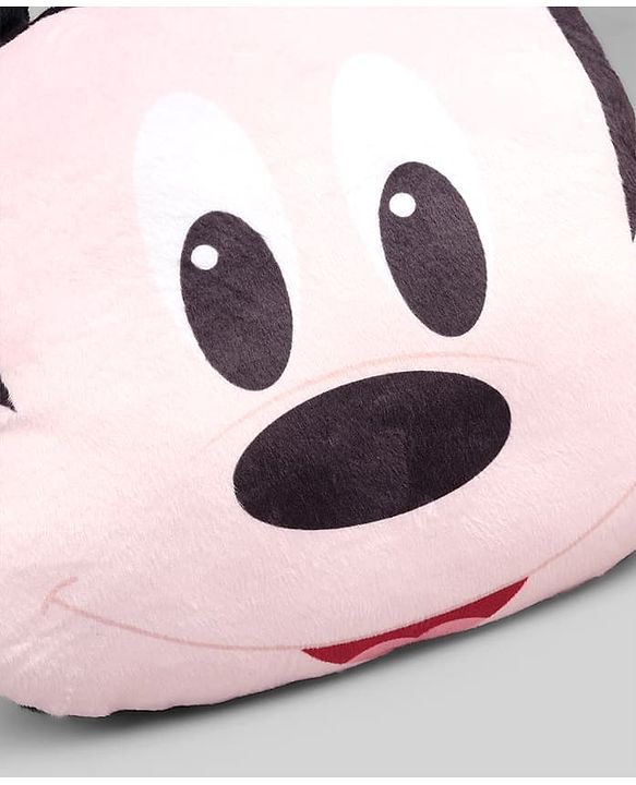 Babyhug Disney Mickey Mouse Shape Pillow - 14 Inch| Soft & Comfortable Kids Cushion| Cute Cartoon Character Design| Decorative Pillow for Kids Room| Lightweight & Travel Friendly| Sleeping Pillow