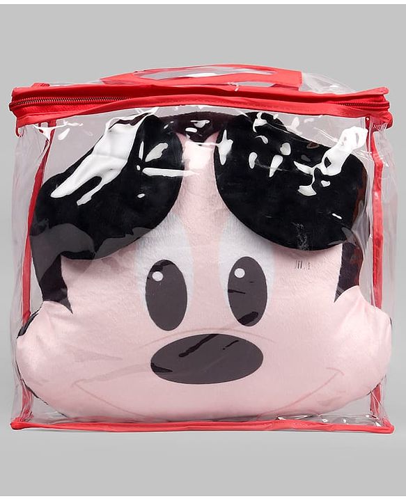 Babyhug Disney Mickey Mouse Shape Pillow - 14 Inch| Soft & Comfortable Kids Cushion| Cute Cartoon Character Design| Decorative Pillow for Kids Room| Lightweight & Travel Friendly| Sleeping Pillow