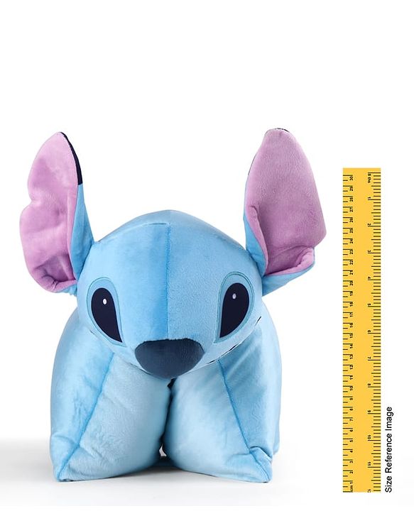 Babyhug Disney Stitch Convertible Plush Pillow| 2-in-1 Foldable Soft Toy & Cushion| Ultra-Soft Cuddle Buddy for Sleep & Play| Travel Friendly| Kids Nursery  & Car Decor| 0+ Months| BIS Certified