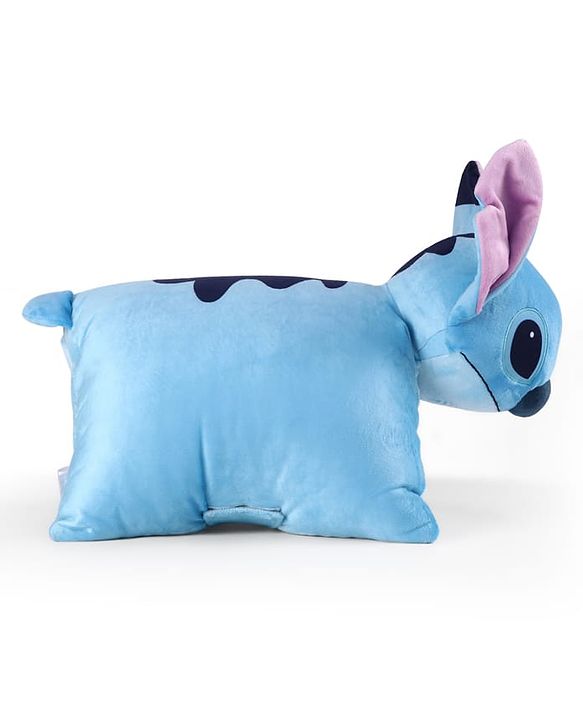 Babyhug Disney Stitch Convertible Plush Pillow| 2-in-1 Foldable Soft Toy & Cushion| Ultra-Soft Cuddle Buddy for Sleep & Play| Travel Friendly| Kids Nursery  & Car Decor| 0+ Months| BIS Certified