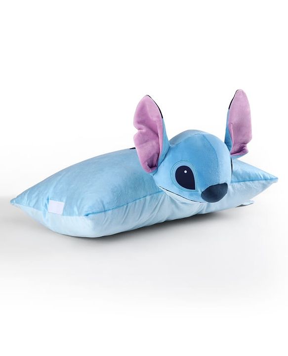 Babyhug Disney Stitch Convertible Plush Pillow| 2-in-1 Foldable Soft Toy & Cushion| Ultra-Soft Cuddle Buddy for Sleep & Play| Travel Friendly| Kids Nursery  & Car Decor| 0+ Months| BIS Certified
