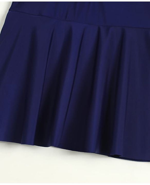 Pine Kids Half Raglan Sleeves Frock Swimsuit - Navy Blue