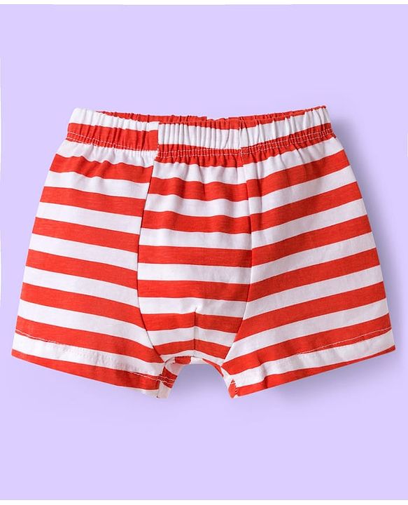 Babyhug 100% Cotton Knit Trunks With Stripes & Teddy Bear Print Pack of 3 - Multicolor