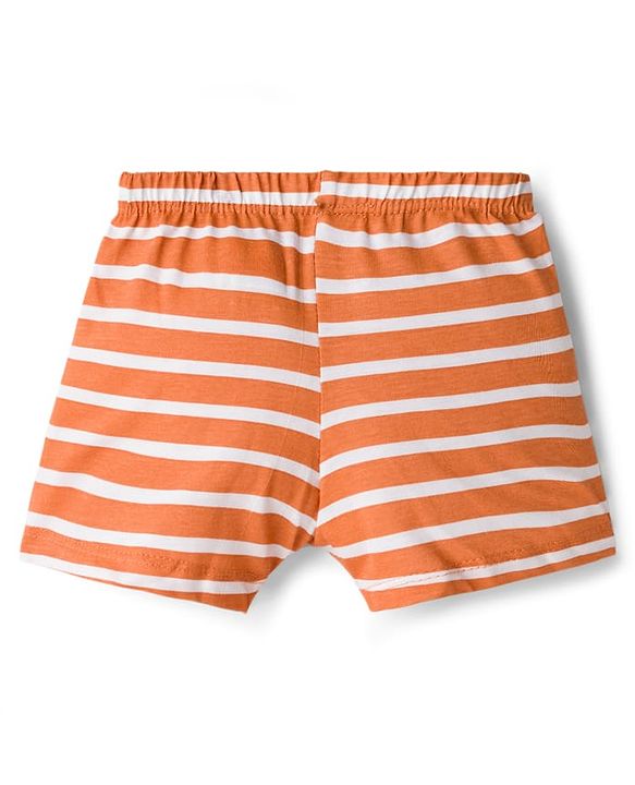 Babyhug 100% Cotton Single Jersey Knit Trunks With Jungle Theme Print Pack of 3 - Yellow White & Orange