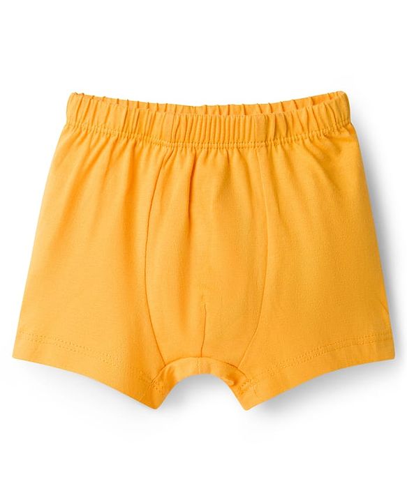 Babyhug 100% Cotton Single Jersey Knit Trunks With Jungle Theme Print Pack of 3 - Yellow White & Orange