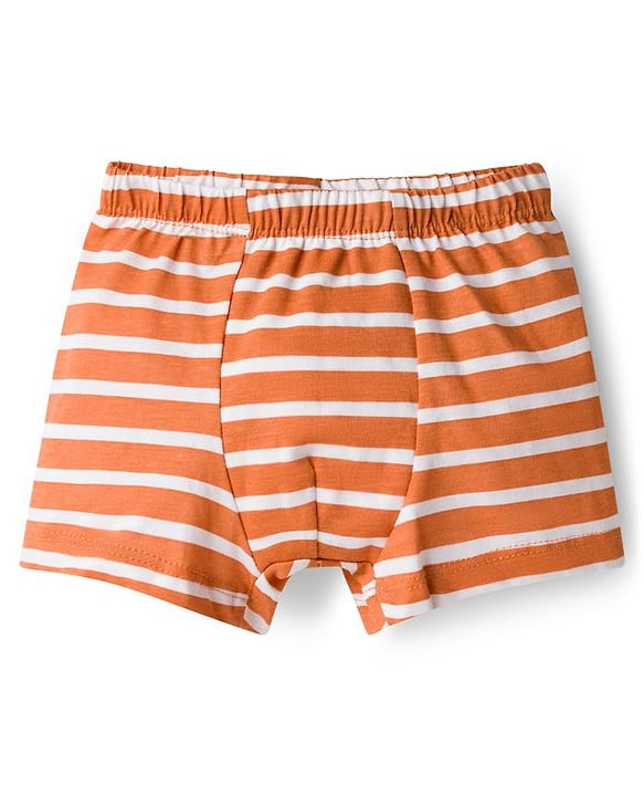 Babyhug 100% Cotton Single Jersey Knit Trunks With Jungle Theme Print Pack of 3 - Yellow White & Orange
