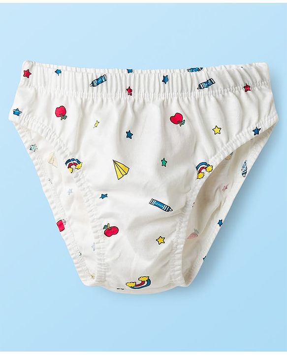 Babyhug 100% Cotton Knit Printed Briefs Pack of 3 - Multicolor
