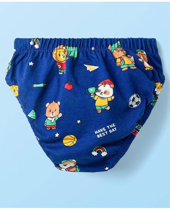 Babyhug 100% Cotton Knit Printed Briefs Pack of 3 - Multicolor