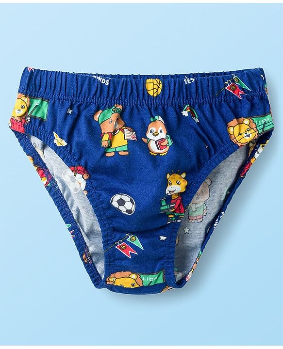 Babyhug 100% Cotton Knit Printed Briefs Pack of 3 - Multicolor