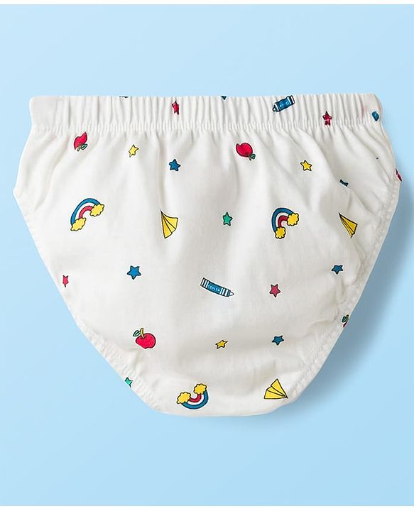Babyhug 100% Cotton Knit Printed Briefs Pack of 3 - Multicolor