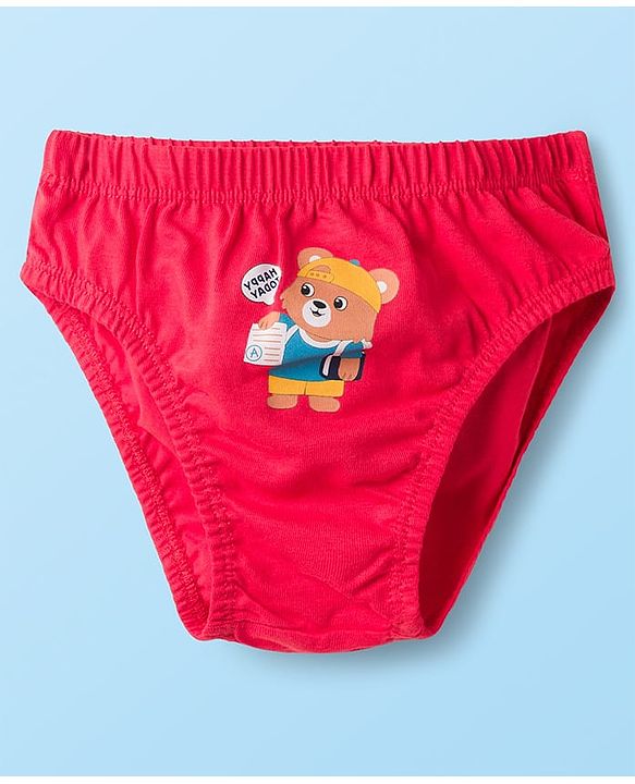 Babyhug 100% Cotton Knit Printed Briefs Pack of 3 - Multicolor