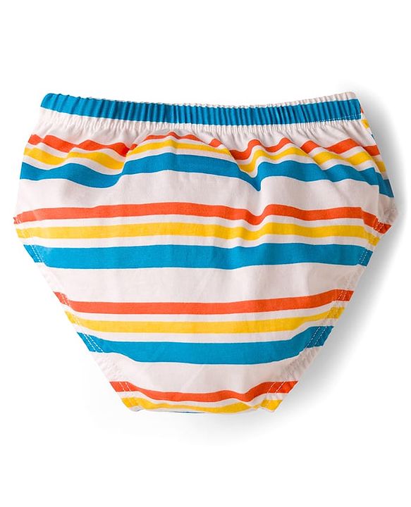 Babyhug 100% Cotton Construction Vehicles Printed & Striped Briefs Pack Of 3 - Mutlicolour