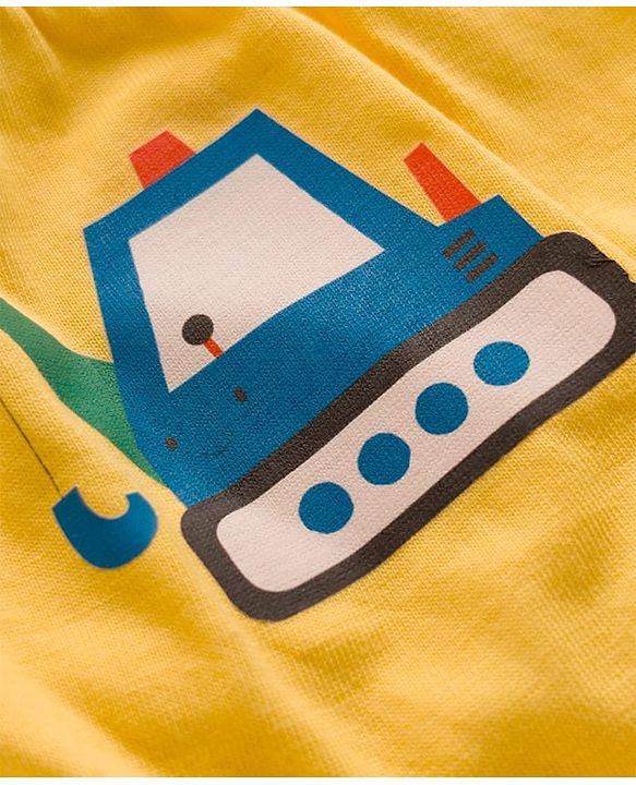Babyhug 100% Cotton Construction Vehicles Printed & Striped Briefs Pack Of 3 - Mutlicolour