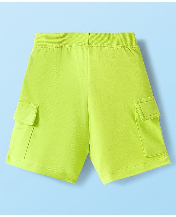 Babyhug Single Jersey Knit Half Sleeves T-Shirt & Shorts Set with Leaf Print - Light Green