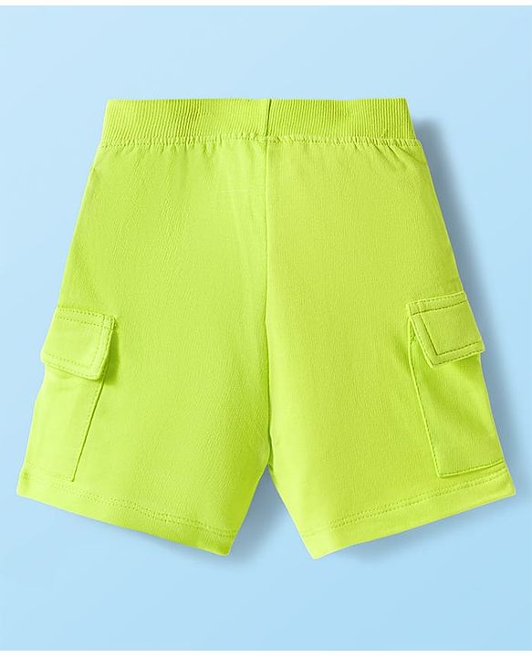 Babyhug Single Jersey Knit Half Sleeves T-Shirt & Shorts Set with Leaf Print - Light Green
