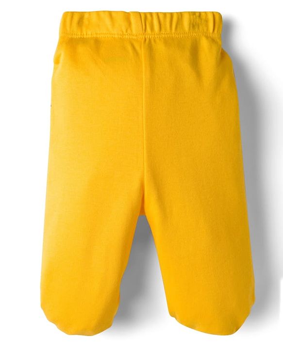 Babyhug Cotton Knit Full Length Bootie Leggings With Vehicle Print Pack Of 3 - Yellow Blue & Red