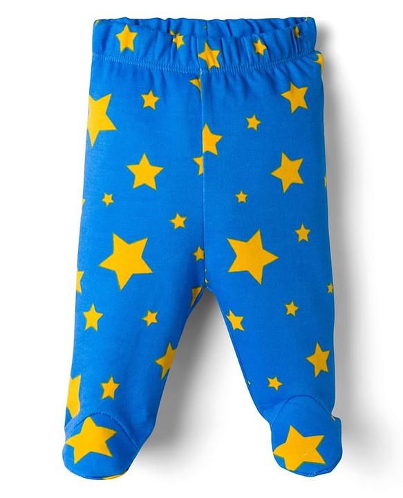 Babyhug Cotton Knit Full Length Bootie Leggings With Vehicle Print Pack Of 3 - Yellow Blue & Red
