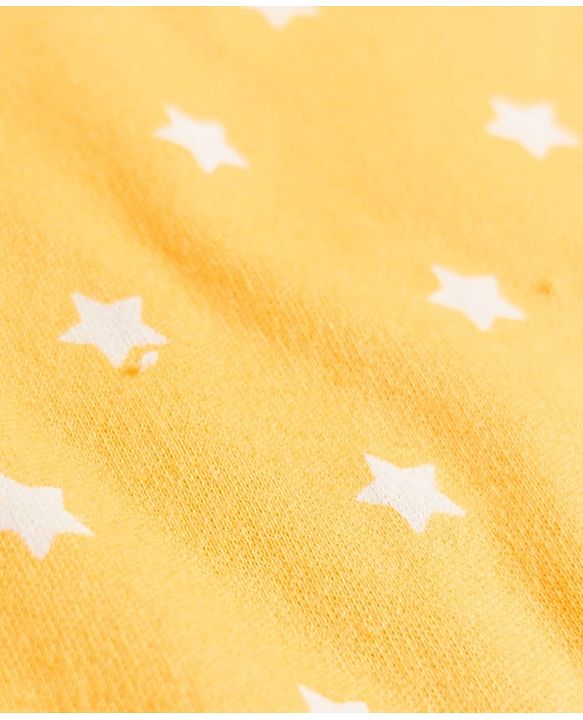 Babyhug Cotton Knit Full Sleeves T-Shirt & Pyjama Co-ord Night Suit With Star Print - Yellow