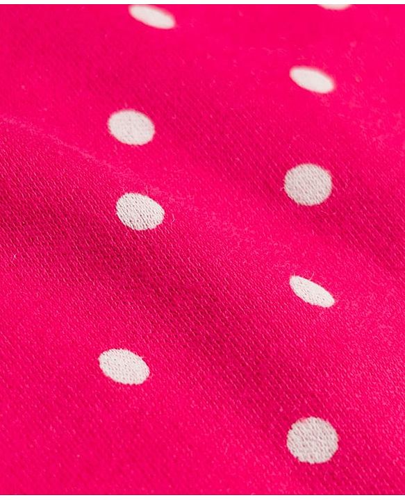 Babyhug Cotton Knit Full Sleeves T-Shirt & Pyjama Co-ord Night Suit With Polka Dot Print - Red