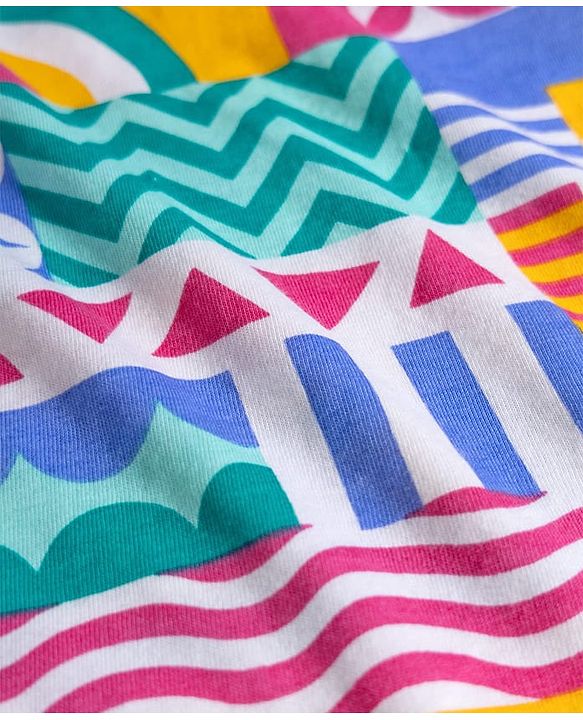 Babyhug Cotton Knit Full Sleeves Printed T-Shirt & Pyjama Co-ord Night Suit - Multicolor