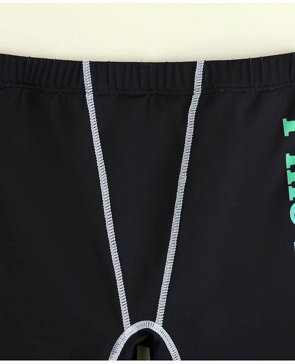 Pine Active Swimming Trunk With Text Print - Black