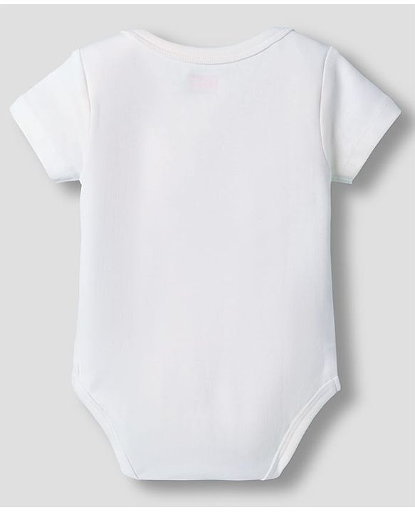 Babyhug 100% Pure Superfine Cotton Knit Half Sleeves Solid Onesies Pack of 3 - Multicolor