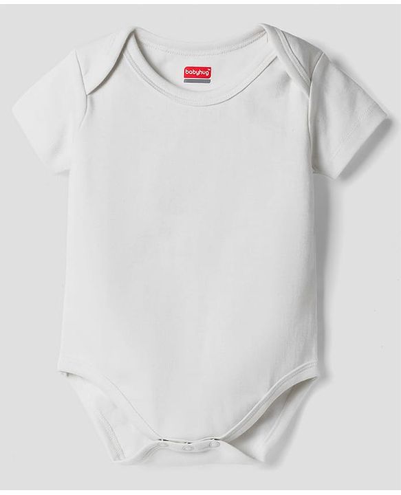 Babyhug 100% Pure Superfine 100% Cotton Knit Half Sleeves Solid Onesies Pack of 3 - Multicolor