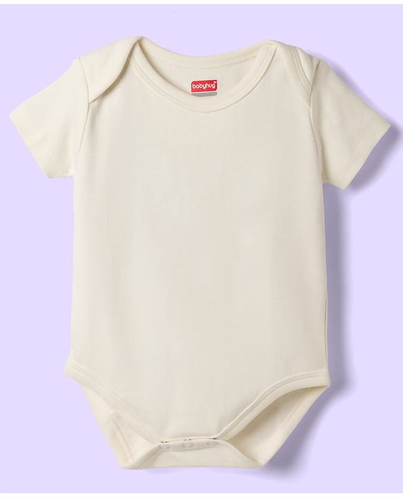 Babyhug 100% Pure Superfine Cotton Knit Half Sleeves Solid Onesies Pack of 5 - Multicolor