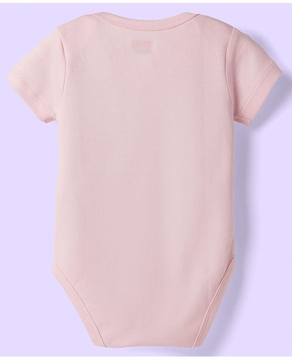 Babyhug 100% Pure Superfine Cotton Knit Half Sleeves Solid Onesies Pack of 5 - Multicolor