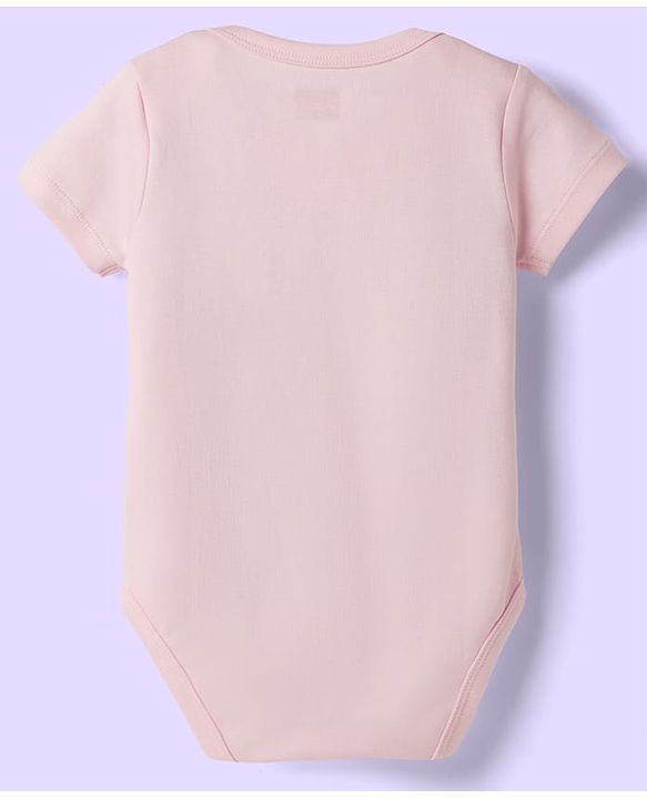 Babyhug 100% Pure Superfine Cotton Knit Half Sleeves Solid Onesies Pack of 5 - Multicolor
