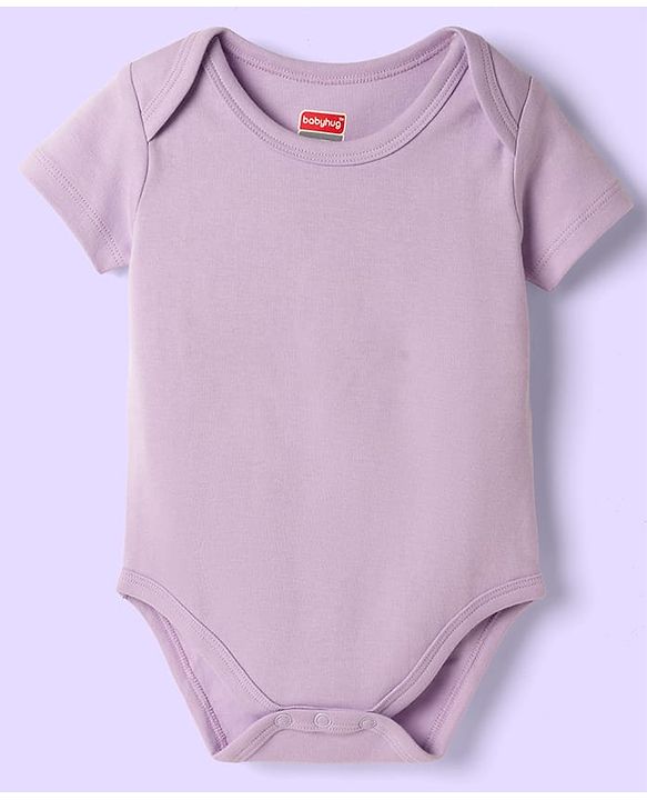 Babyhug 100% Pure Superfine Cotton Knit Half Sleeves Solid Onesies Pack of 5 - Multicolor