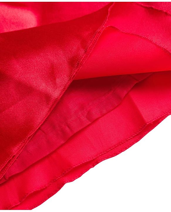 Babyhug Satin Woven Half Sleeves Party Dress With Bow Detailing - Red