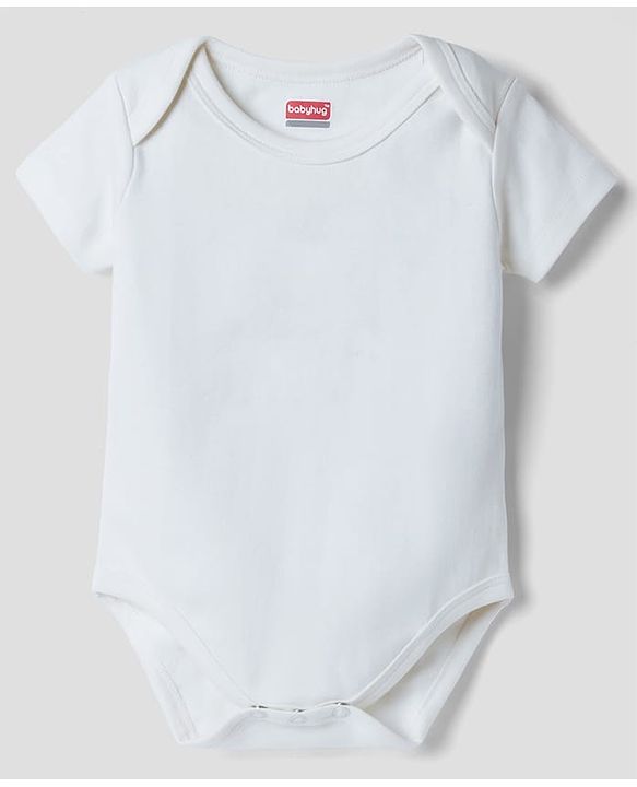 Babyhug 100% Pure Superfine 100% Cotton Knit Half Sleeves Solid Onesies Pack of 5 - Multicolor