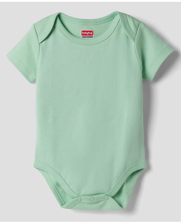 Babyhug 100% Pure Superfine 100% Cotton Knit Half Sleeves Solid Onesies Pack of 5 - Multicolor