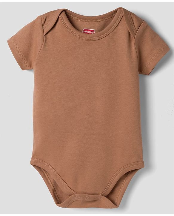 Babyhug 100% Pure Superfine 100% Cotton Knit Half Sleeves Solid Onesies Pack of 5 - Multicolor