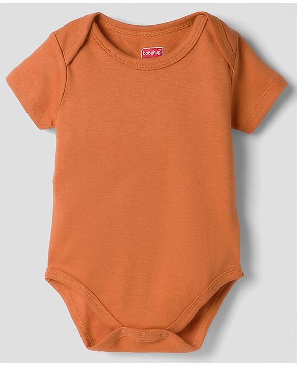 Babyhug 100% Pure Superfine 100% Cotton Knit Half Sleeves Solid Onesies Pack of 5 - Multicolor