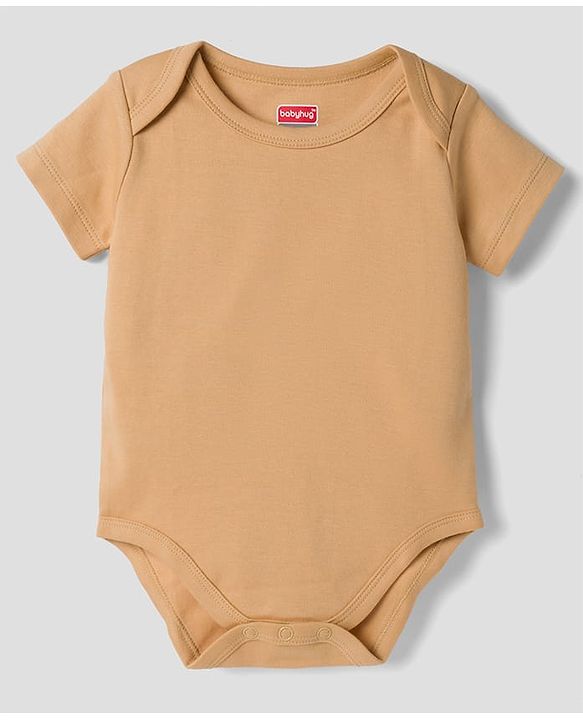 Babyhug 100% Pure Superfine 100% Cotton Knit Half Sleeves Solid Onesies Pack of 5 - Multicolor