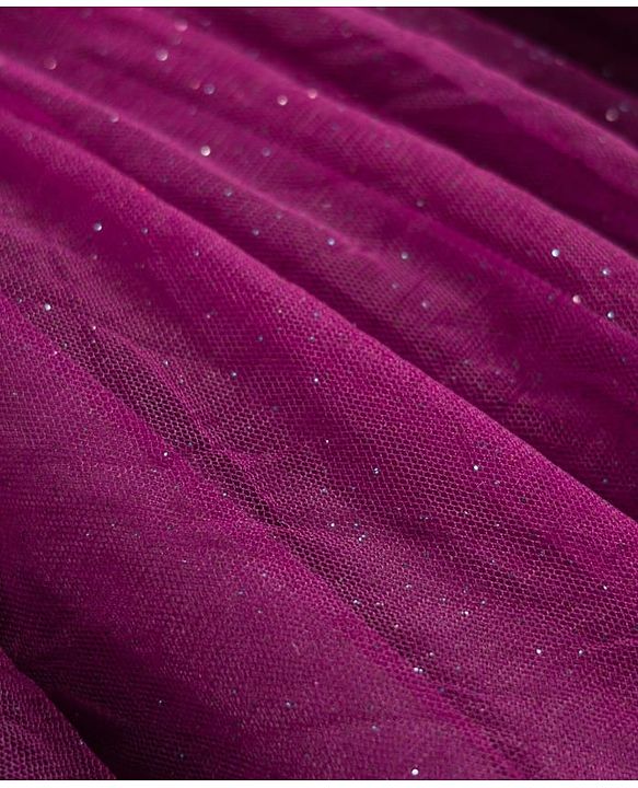 Babyhug 5 Layers Fit & Flare Half Sleeves Glitter Mesh Party Dress with Bow Deatiling and Cotton Lining - Wine