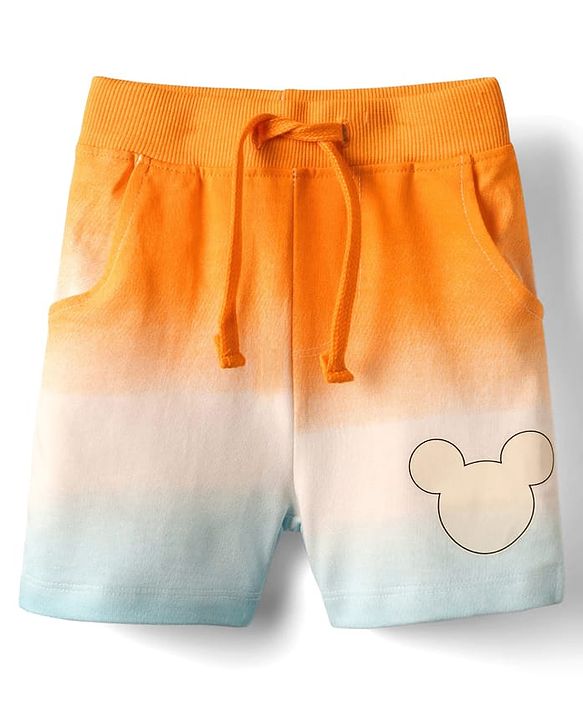 Babyhug Disney Single Jersey Knit Half Sleeves Tie & Dye T-Shirt & Shirts Set with Mickey Mouse Graphic - Multicolor
