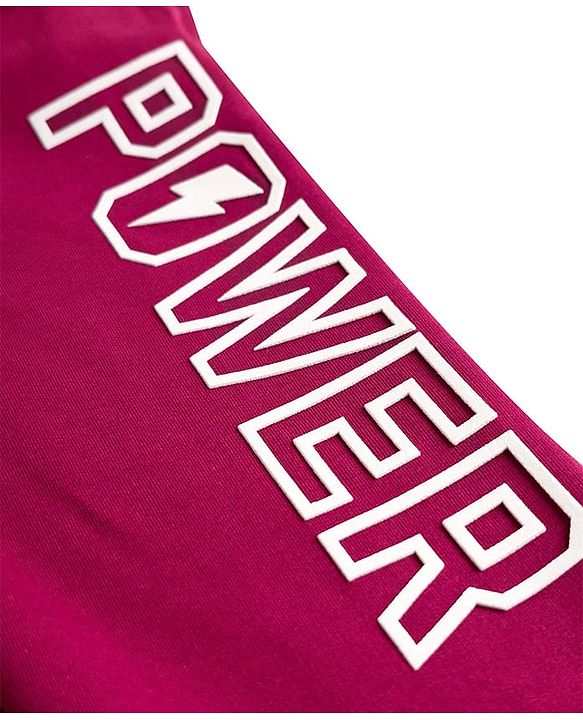 Pine Kids 100% Cotton Full Length Lounge Pant With Text Print - Dark Pink