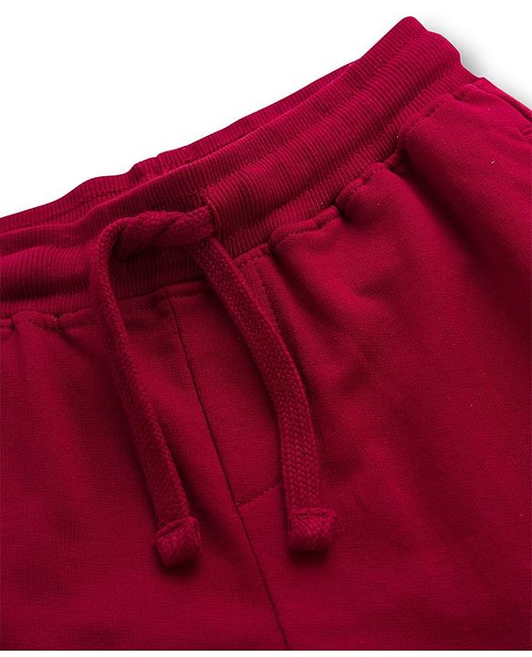 Pine Kids Looper Knit Full Length Lounge Pant With Unstoppable Print - Dark Red