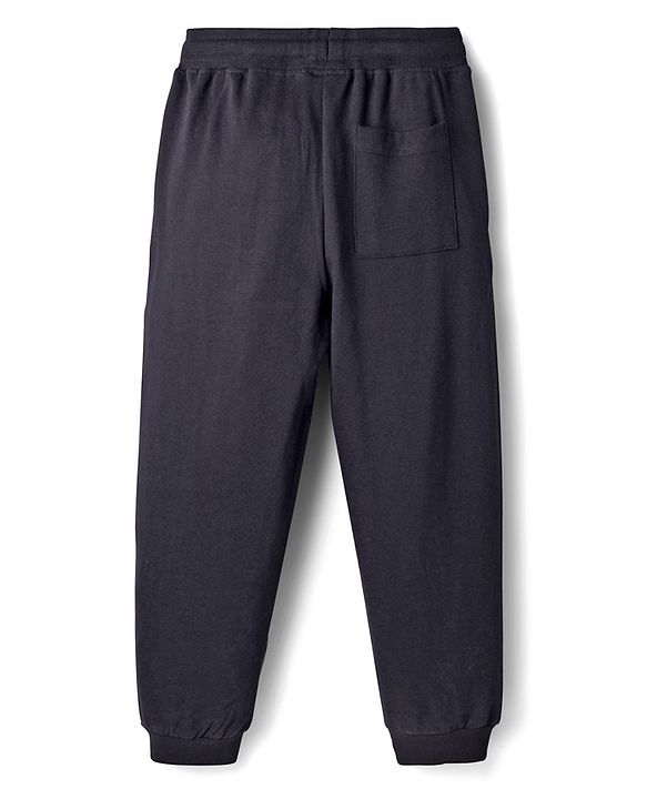 Pine Kids Looper Knit Full Length Lounge Pant With Unstoppable Print - Black