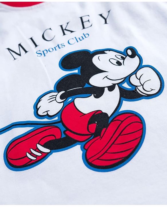 Babyhug Disney Single Jersey Knit Sleeveless T-Shirt & Shorts Set With Mickey Mouse Graphics - Multicolor