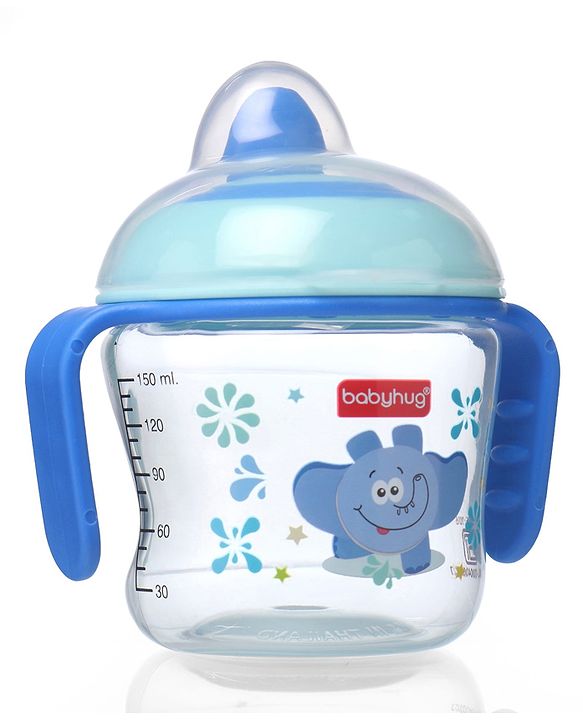 Babyhug Hard Spout Baby Sipper Cup with Anti-Spill Design, Pink & Purple-150 ml | BPA Free | Twin Handle | Lightweight