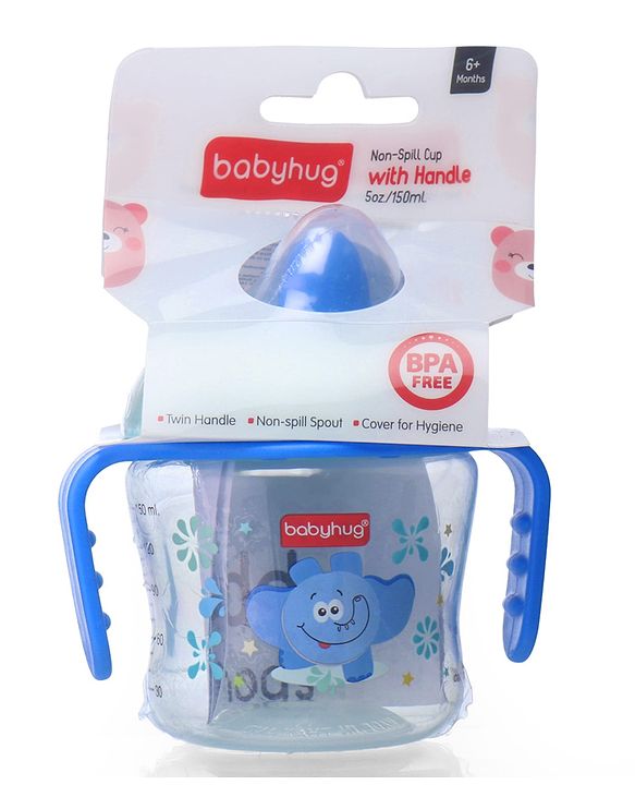 Babyhug Hard Spout Baby Sipper Cup with Anti-Spill Design, Pink & Purple-150 ml | BPA Free | Twin Handle | Lightweight