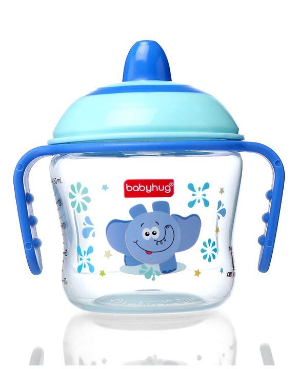 Babyhug Hard Spout Baby Sipper Cup with Anti-Spill Design, Pink & Purple-150 ml | BPA Free | Twin Handle | Lightweight