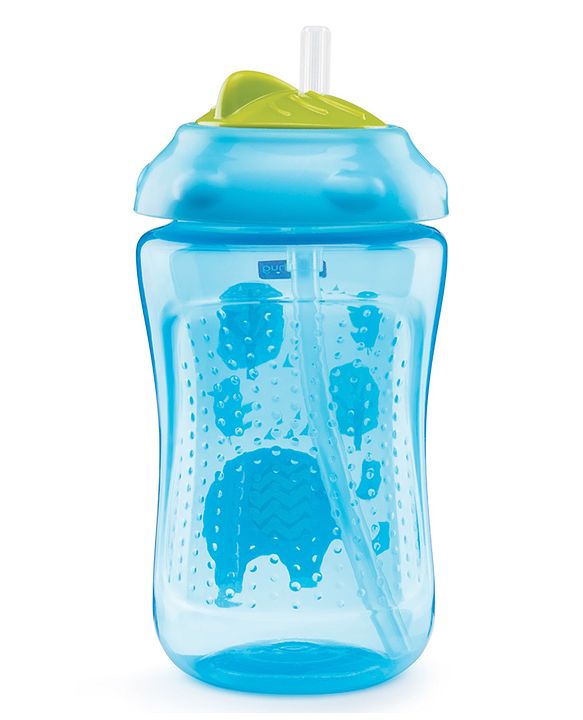 Babyhug Swipey Straw Sipper Elephant Print Blue - 300 ml