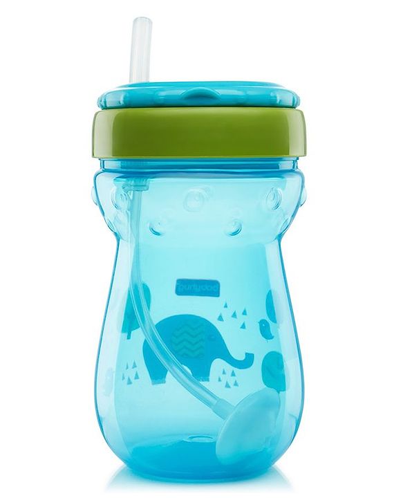 Babyhug Weighted Straw Sipper Blue - 360 ml